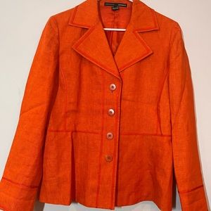 Linda Allard Ellen Tracy Orange Suit Women M